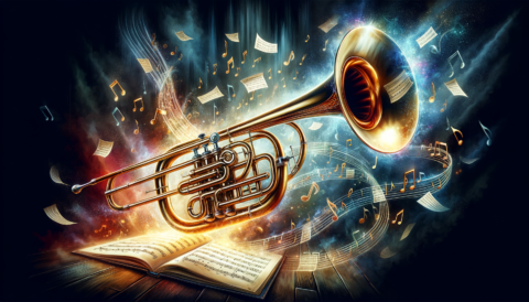 Find jobs for Tenor Trombone Players on mondomusic An intricately designed tenor trombone surrounded by musical notes